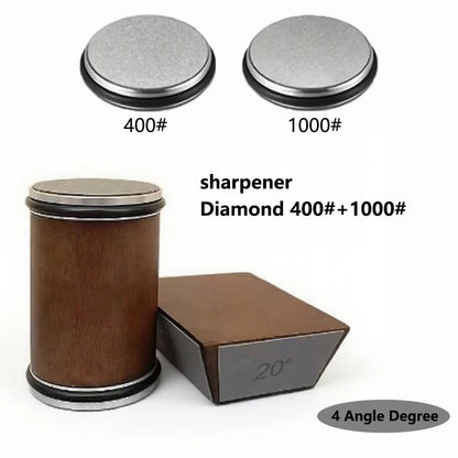 New Rolling Knife Sharpener Double Sided Diamond Sharpening Stone 15_20° Degree Magnetic Angle Roller Sharpening for Kitchen