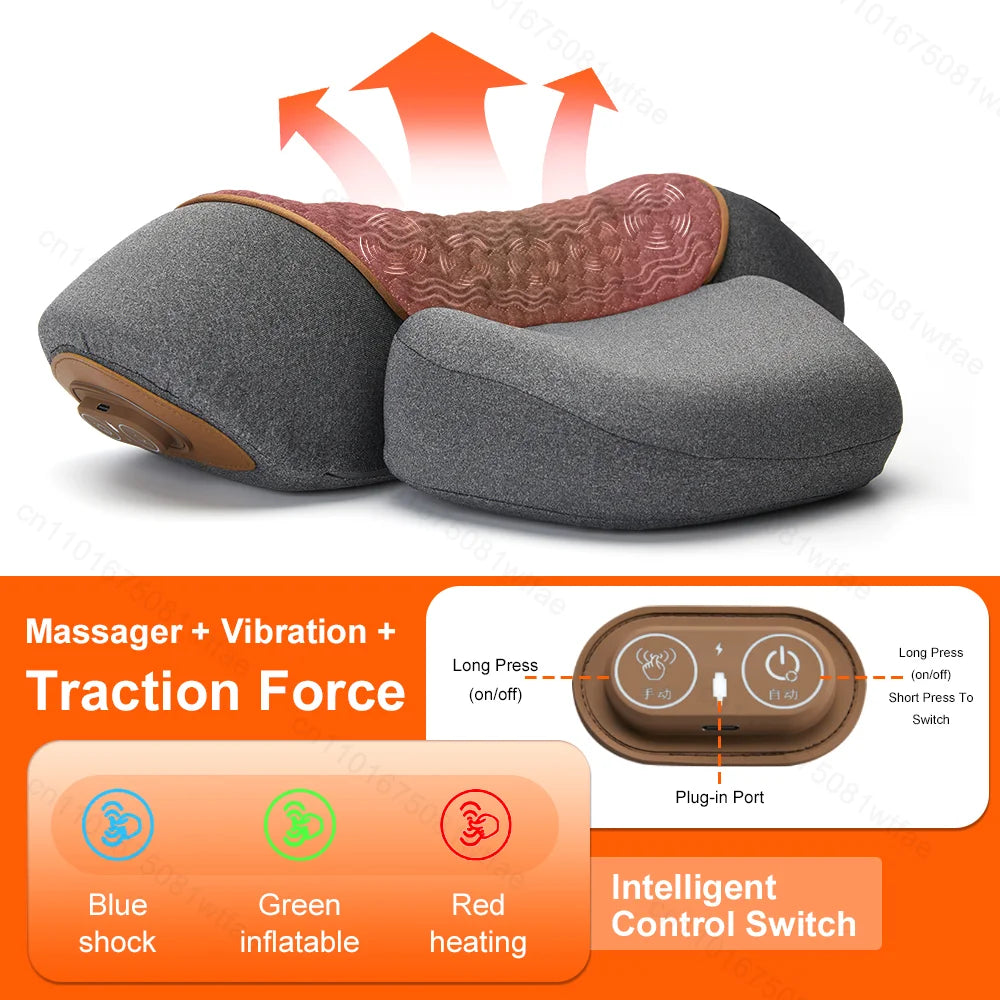 Portable Cervical Support Massage Pillow