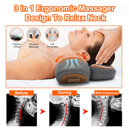 Portable Cervical Support Massage Pillow